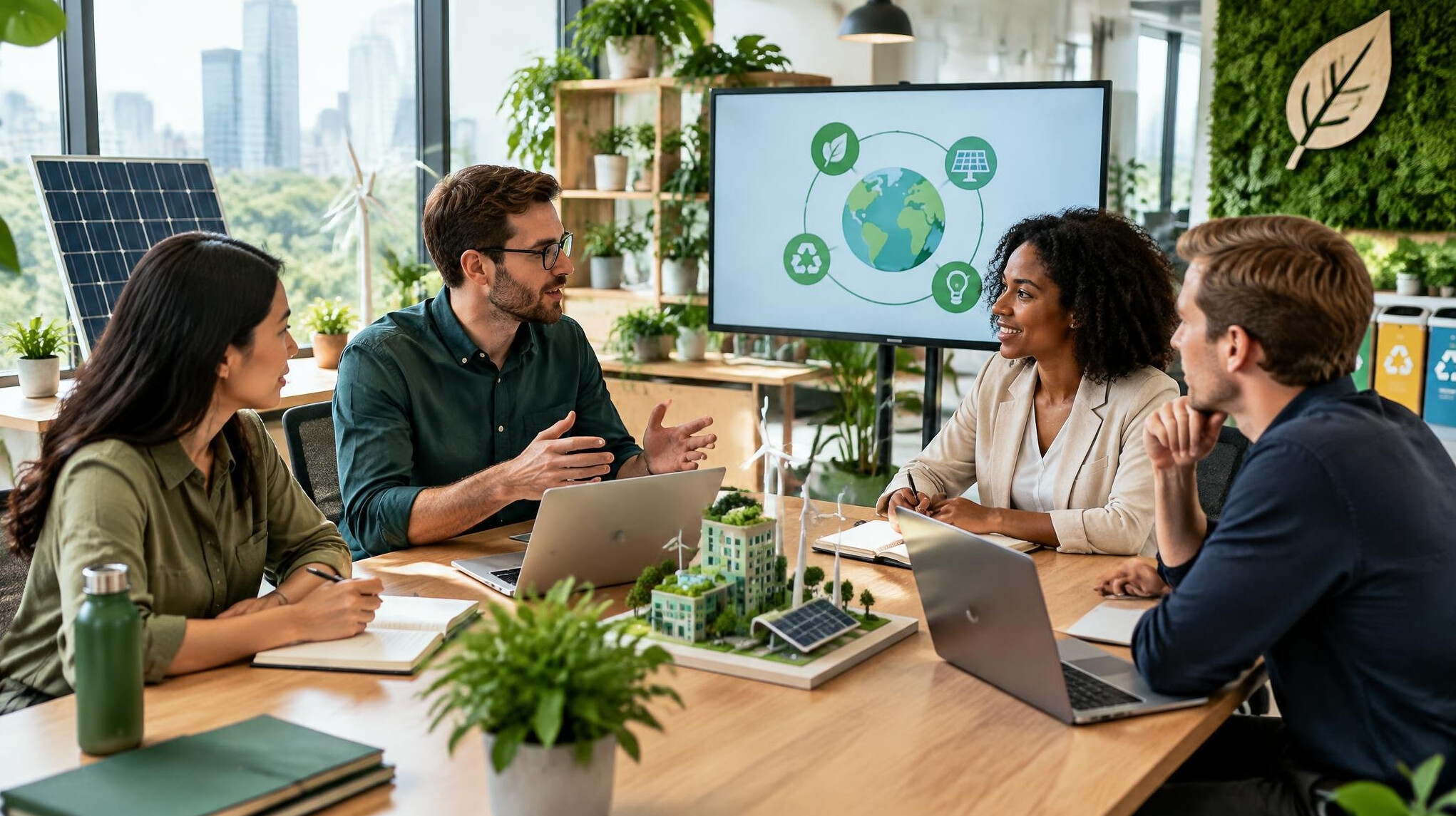 sustainable business team meeting