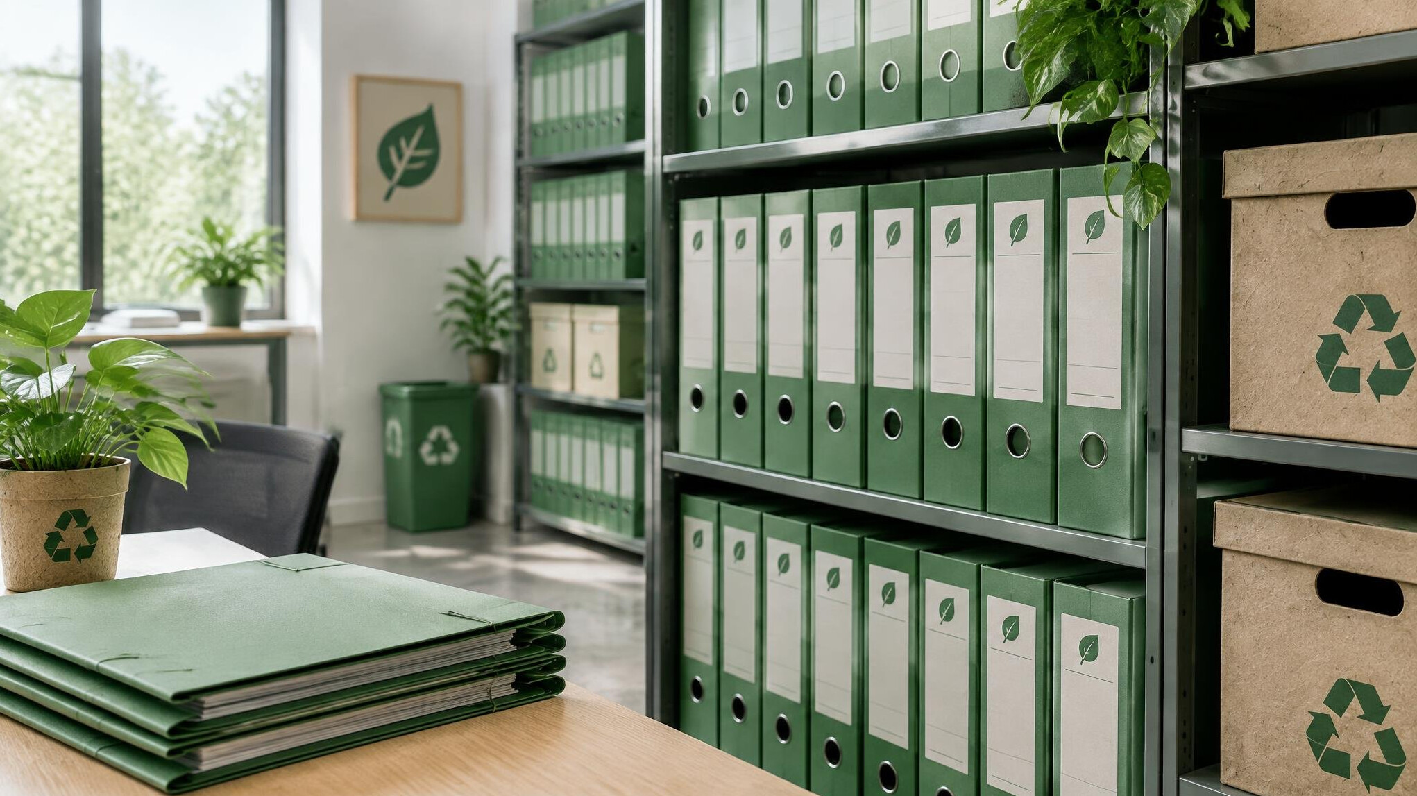 green documents in office